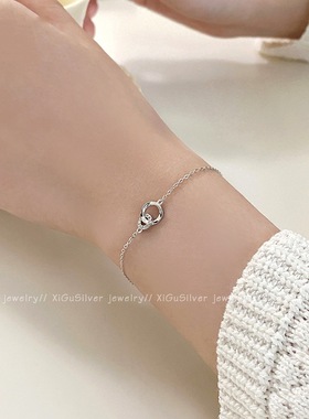 小众设计感几何双环手链