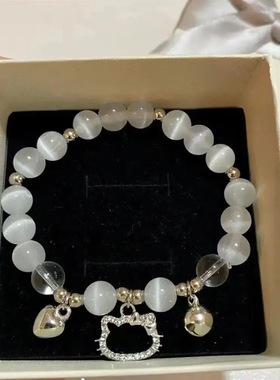 网红爆款猫铃铛手链女小众设计