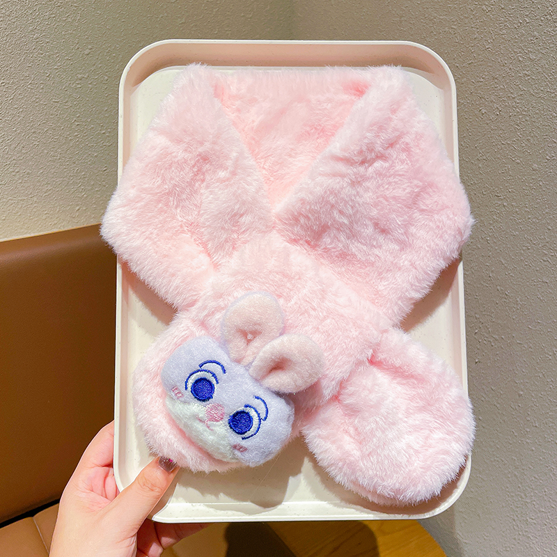 儿童小兔子围巾女童宝宝冬季可爱卡通加厚保暖围脖小孩上学生防风