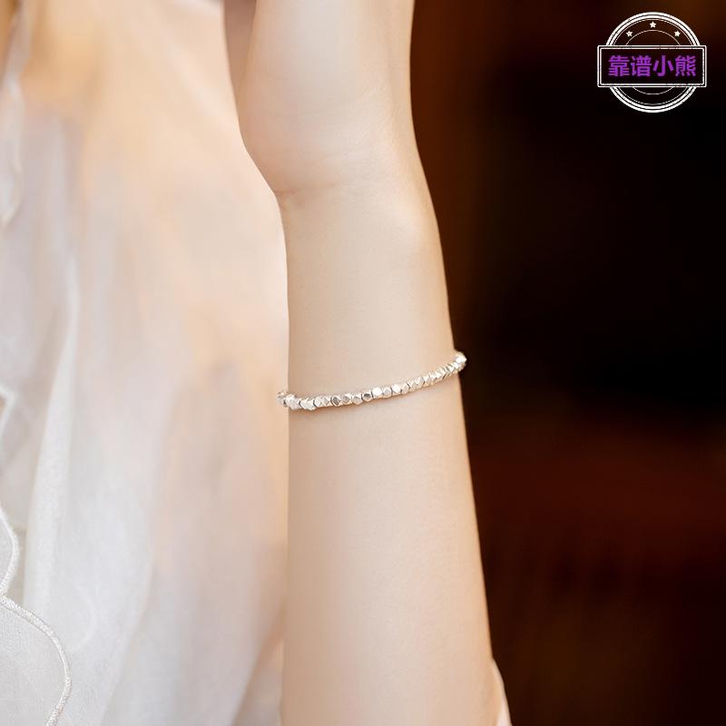 碎银几两镀银手链女复古风黄金