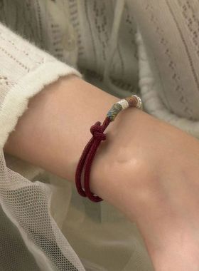 五彩盘缠手绳女小众设计款