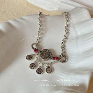 复古山鬼花钱脚链新中式 气质百搭平安喜乐脚饰女 小众设计感时尚