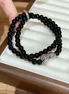 双层手串百财平安手串轻奢高级感转运手链男款生日礼物纪念情侣新