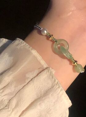 环环相扣编织森系手链女