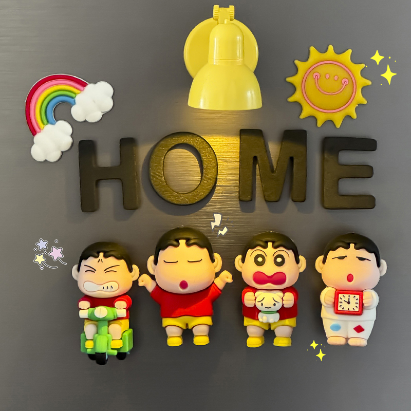 蜡笔小新卡通冰箱贴ins个性创意可爱磁贴3d立体贴客厅入户门装饰