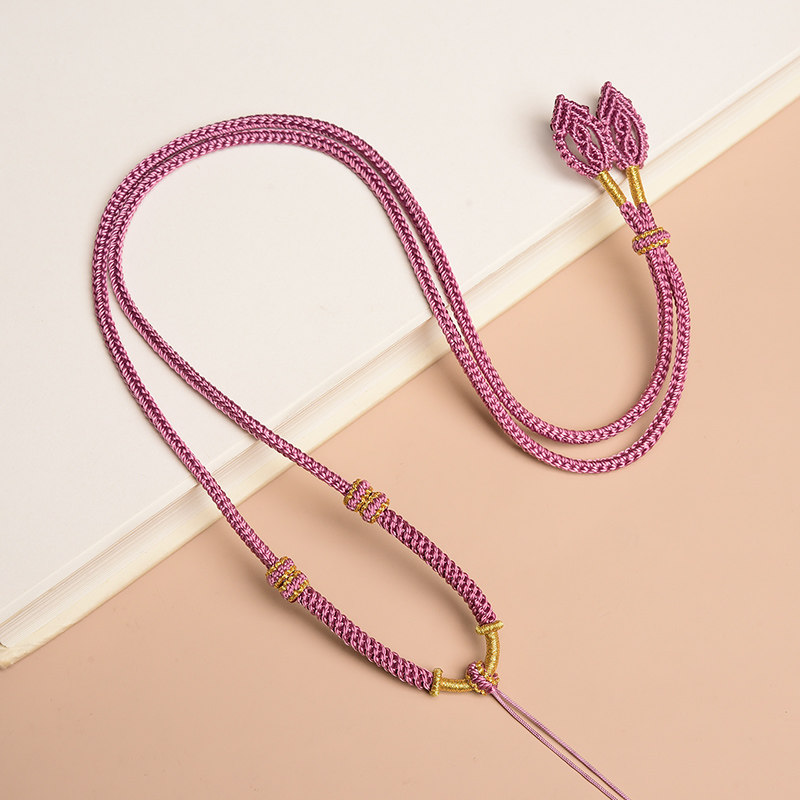 小红书网红款手工编织项链绳高货翡翠蜜蜡和田玉叶叶相伴八股绳女