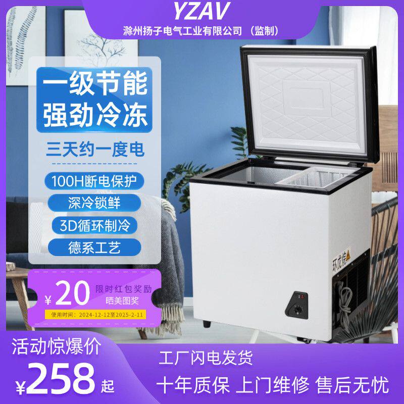 扬子冰箱家用省电冰柜商用小型宿舍冷冻冷藏双温卧式YZAV迷你冰箱
