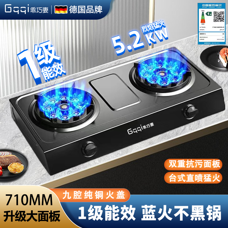 德国品牌煤气灶双灶台式燃气灶家用液化气天然气猛火炉灶具鸳鸯灶