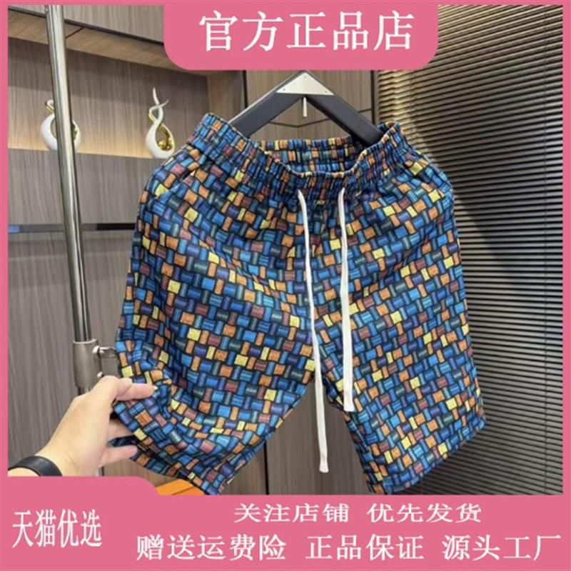 优品轻奢欧货专柜轻奢男士短裤薄款夏季潮流速干百搭韩版提花短裤