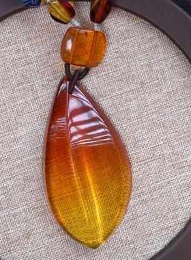 【诗悦珠宝】琥珀蜜蜡工厂欧式双色珀 套链 E0082