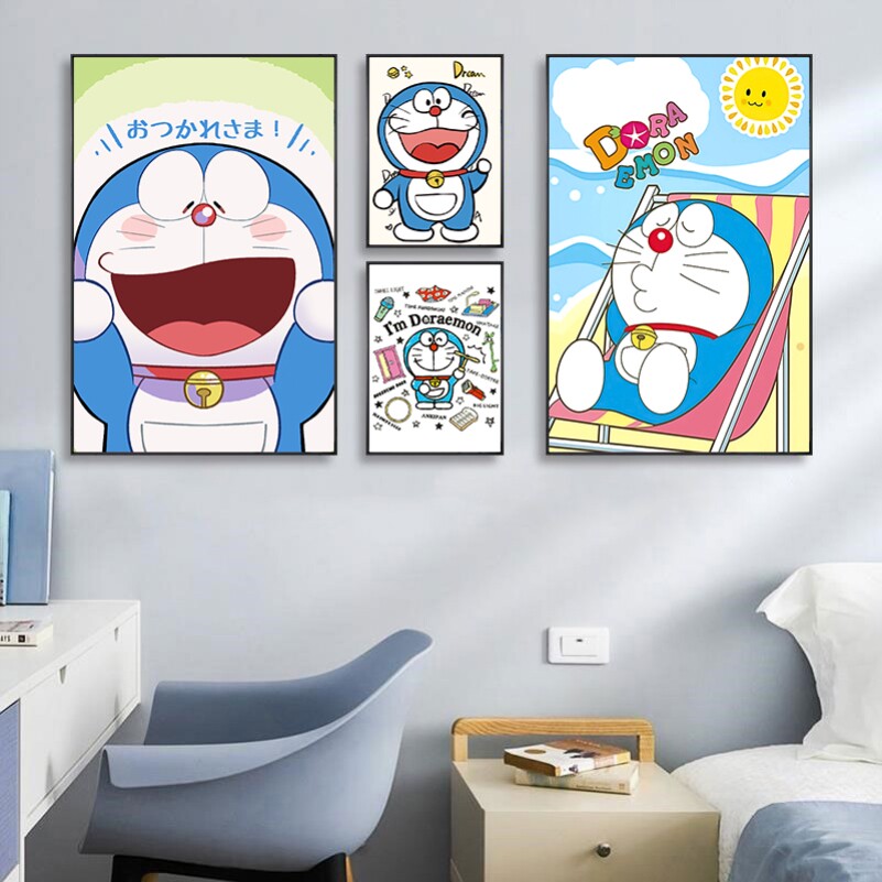 儿童房装饰画卡通卧室床头