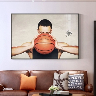 斯蒂芬库里球星挂画NBA篮球明星金州勇士队周边男孩卧室装饰画