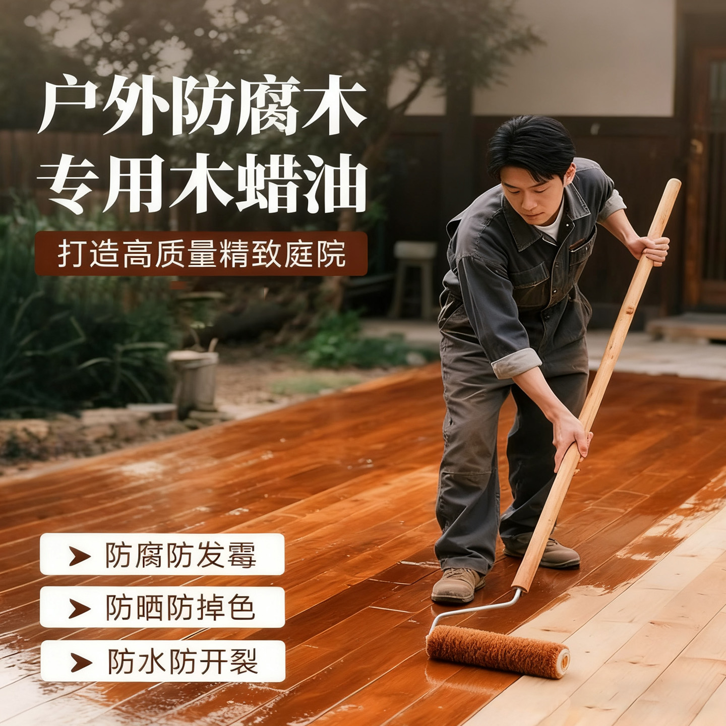 莱硕户外木蜡油木地板家具翻新漆