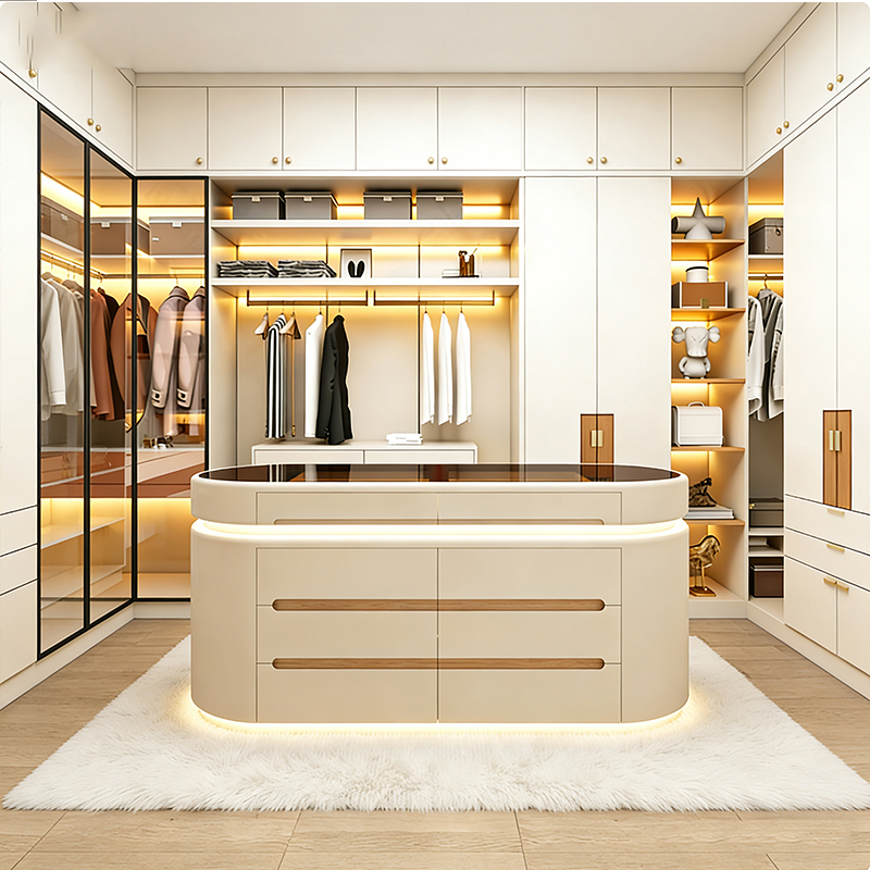 衣帽间中岛台高级感落地展示柜