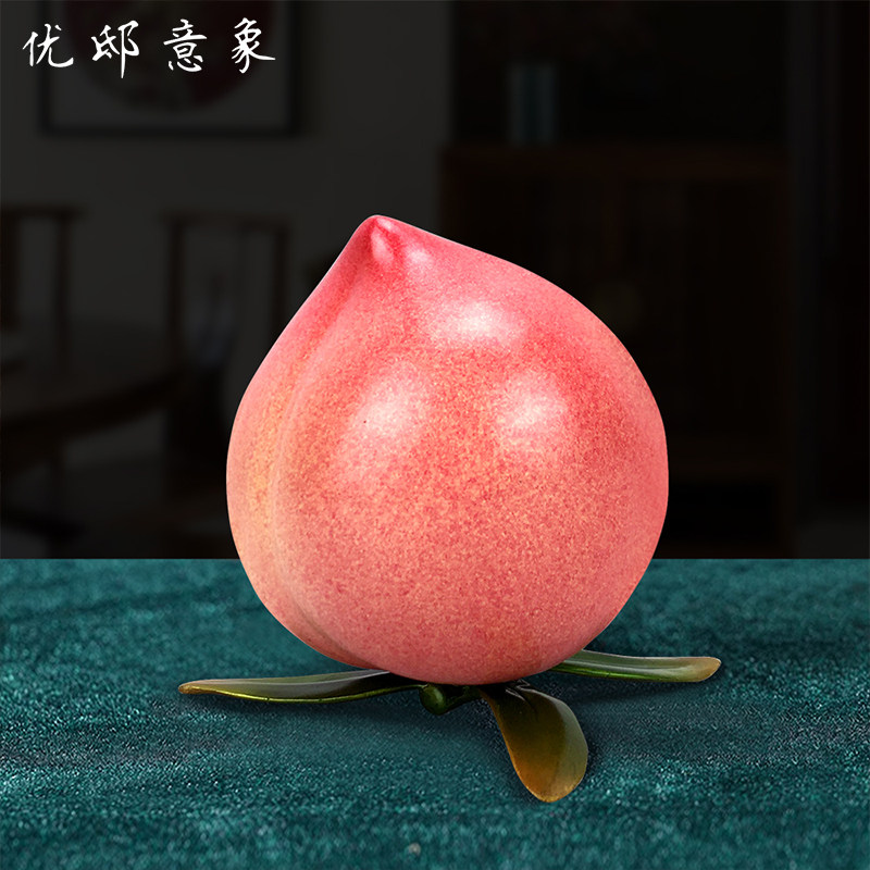铜摆件 桃子 客厅桌面玄关办公桌家居酒柜装饰品乔迁新居礼物,家居饰品,装饰摆件,淘宝优惠券,粉丝福利购,淘宝优惠卷