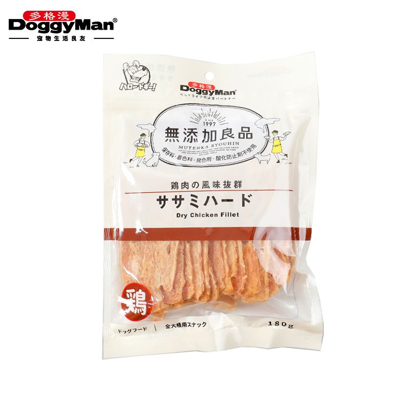 日本多格漫无添加鸡胸肉长片90g 蔬菜奶酪原味狗零食肉片香脆可口