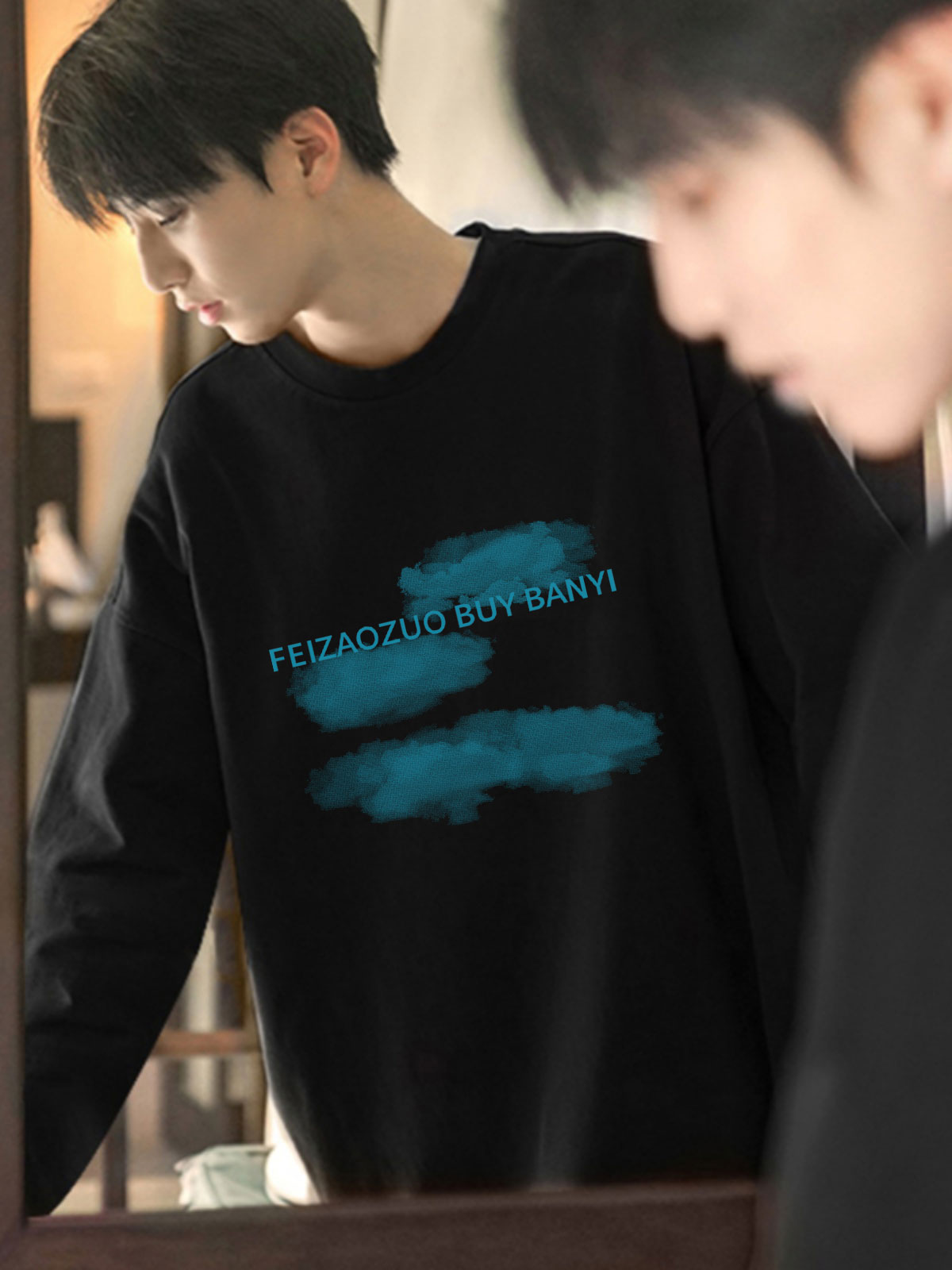 嘻哈街头纯棉长袖t恤男士