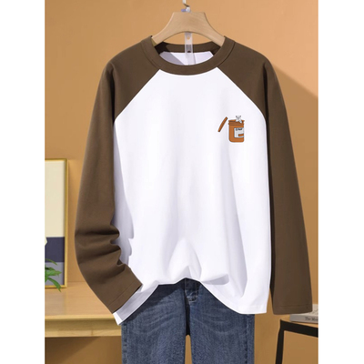 秋冬季男士内搭高级感打底衫2025新款秋衣青少年纯棉长袖t恤上衣