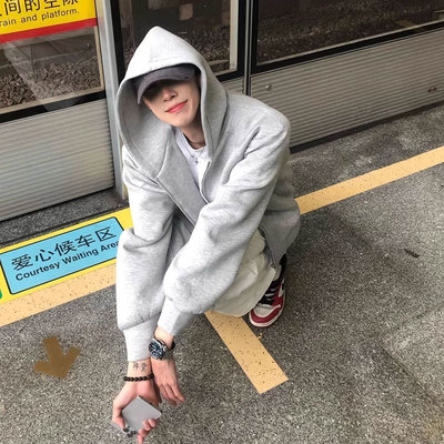 拉链连帽卫衣男士秋冬