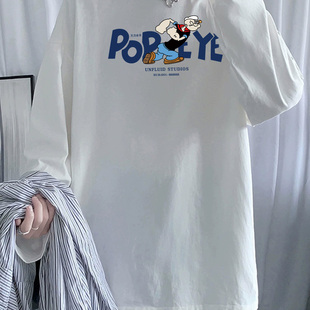 白色圆领纯棉长袖t恤男士2026新款内搭打底衫ins超火穿搭早秋上衣