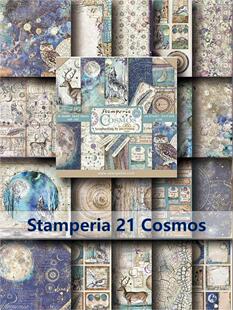 Stamperia021-大尺寸junk journal宇宙Cosmos复古素材自制纸本