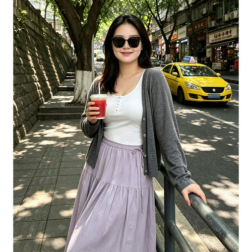 自意ZIYI大码女装2026新款夏胖mm防晒外套薄款200斤宽松针织开衫