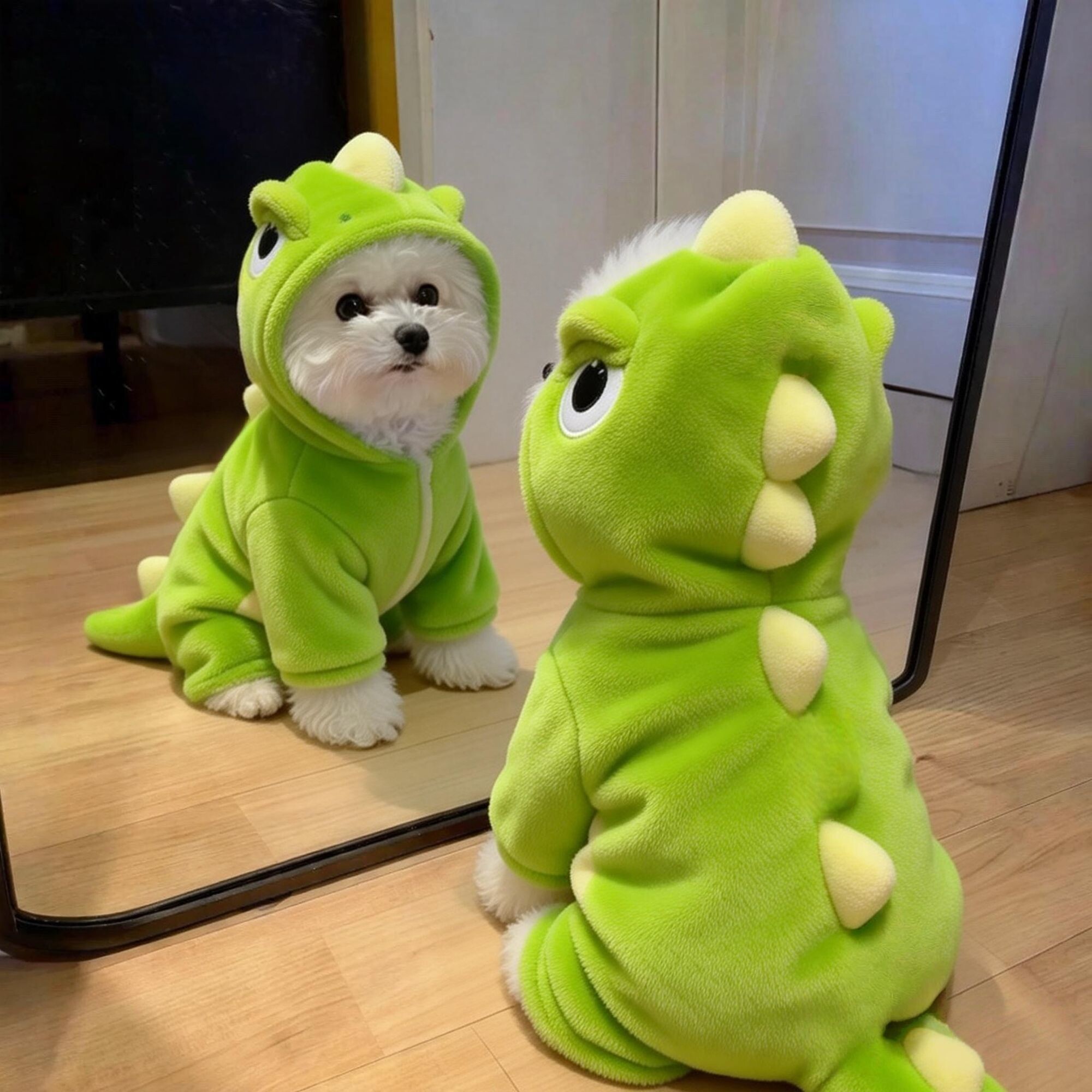 狗狗衣服秋冬新款可爱恐龙装泰迪比熊博美小型幼犬保暖宠物四脚衣