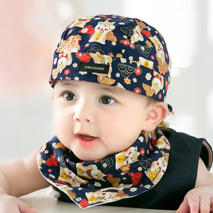冬季 宝宝新生婴儿帽子春秋薄款 男女小孩儿童海盗帽头巾可洋帅气潮