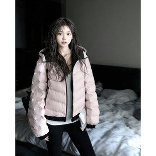 粉色排骨韩系超好看羽绒棉服女款2025新款冬装短款保暖棉袄厚外套