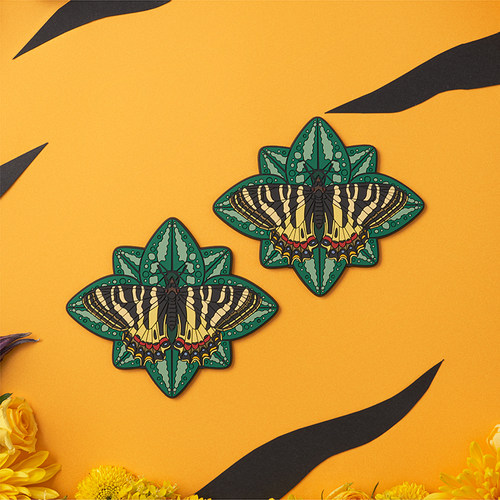 daparo yeung达普罗虎凤蝶蝴蝶杯垫防烫隔热易清洁居家礼物穆夏风