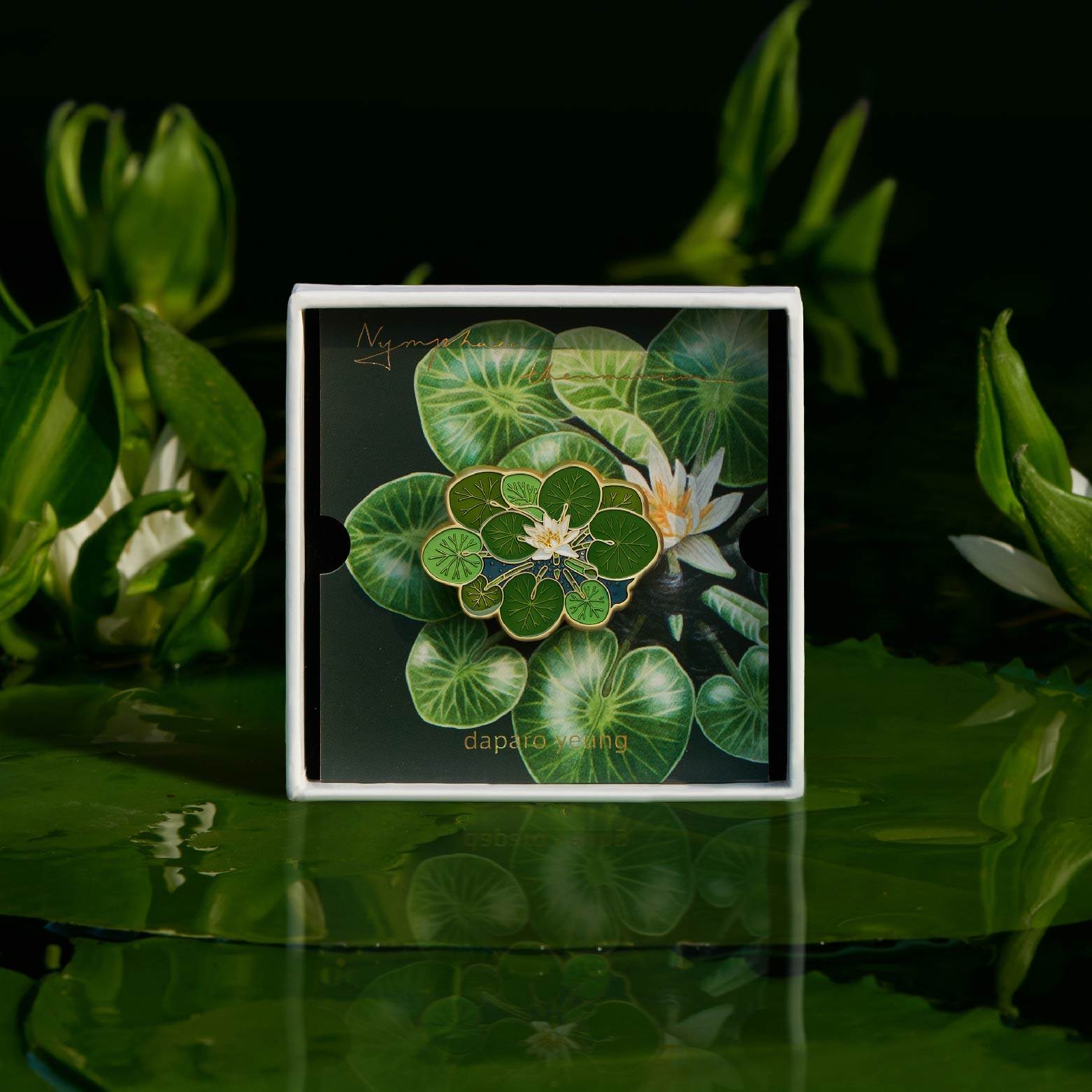 daparo yeung达普罗温泉睡莲夜光荧光胸针高档女男胸花防走光徽章