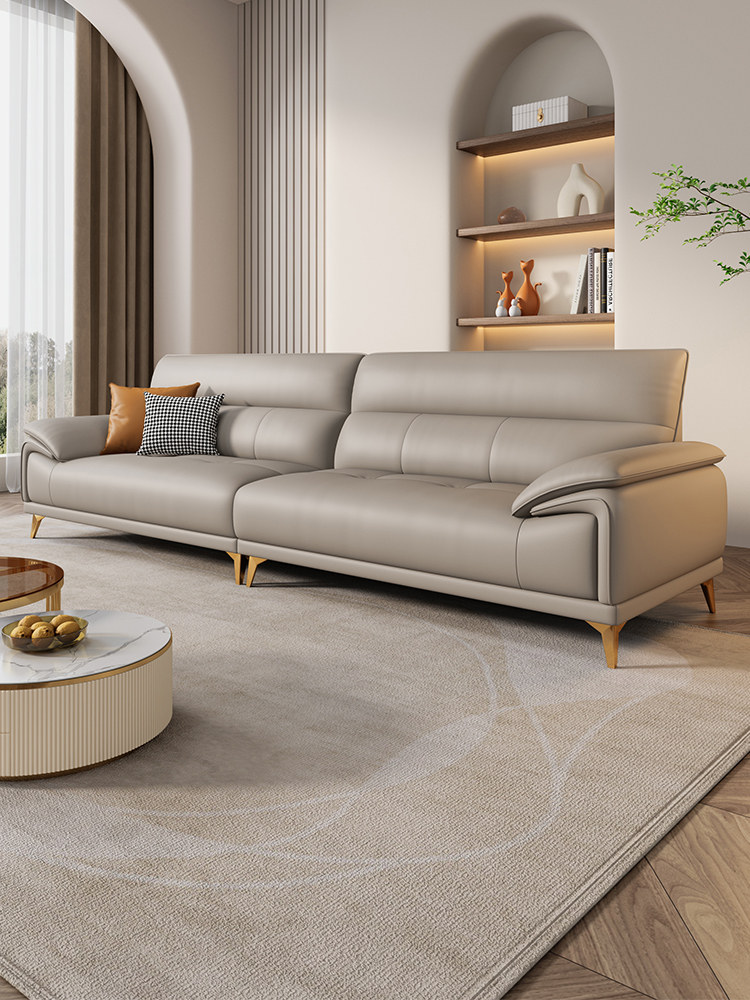 真皮沙发层牛皮客厅意大利现代简约三座直排四人小公寓2025新风格,住宅家具,皮艺沙发,淘宝优惠券,粉丝福利购,淘宝优惠卷