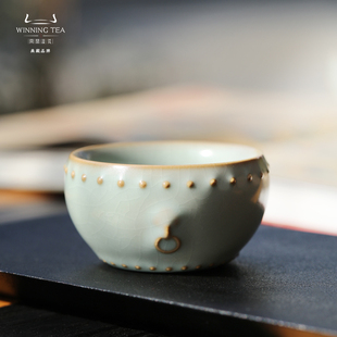 问鼎汝窑乙巳战鼓杯主人杯套组功夫茶具景德镇高档精致陶瓷送礼