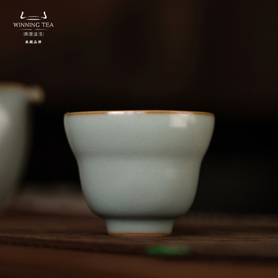 问鼎汝窑甲辰福禄开片主人杯高档个人专用功夫茶具景德镇送礼盒装