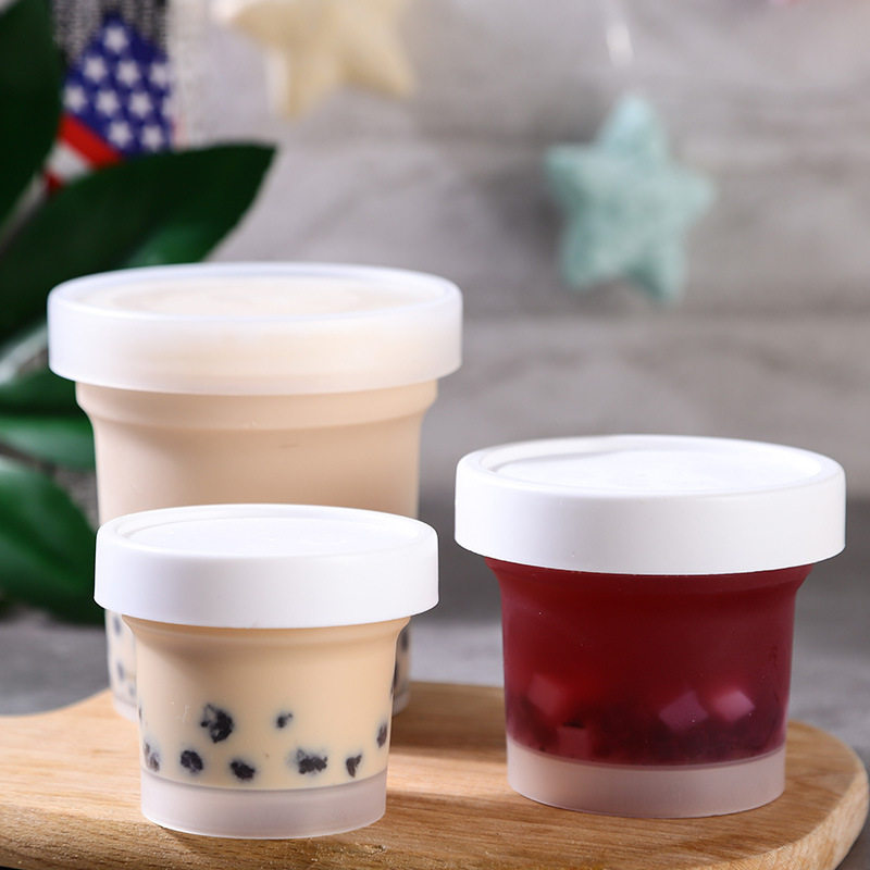 一次性网红罐芋圆仙草杯外卖打包甜品杯子杨枝甘露冰淇淋罐可定