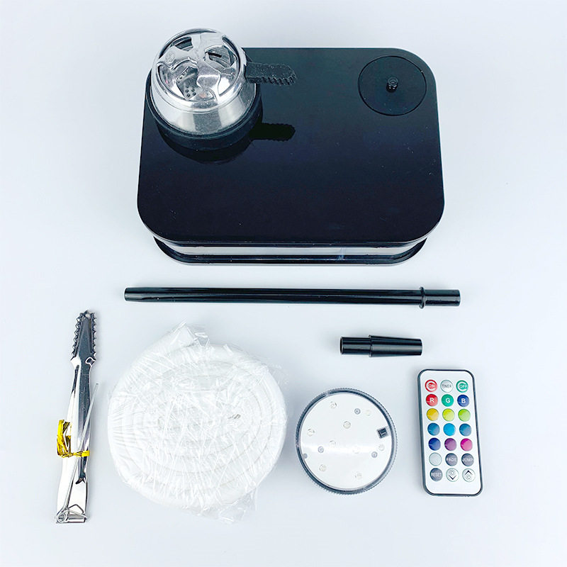跨境货源彩色塑料扁阿拉伯水烟套装方盒亚克力书本水烟壶hookah