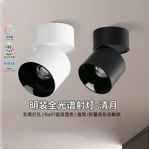 雷士照明免开孔折叠明装筒灯