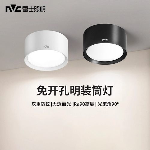 雷士照明免开孔吸顶明装筒灯背景