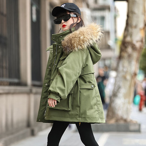 女童90白鸭绒韩版羽绒服洋气冬装内胆可拆卸外套派克服女孩中大童