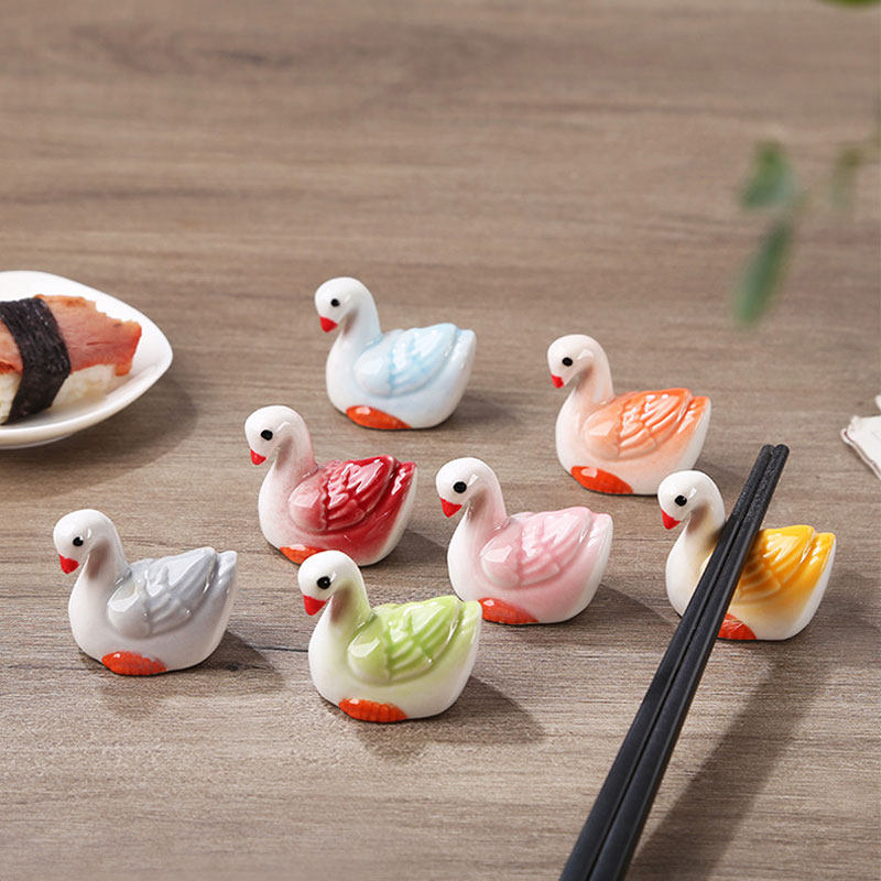 创意小天鹅陶瓷筷子架
