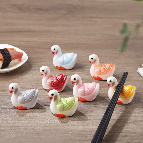 创意小天鹅陶瓷筷子架