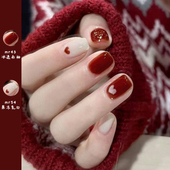 新年红色系指甲油女免烤持久快干2026年秋天新款 流行显白半可撕拉