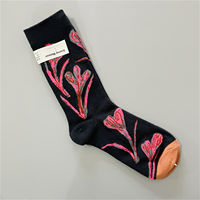 Best-selling recommendations: French niche and fun oil painting style thigh-high socks, women's cotton socks, four-season dopamine-colored socks thumbnail 3