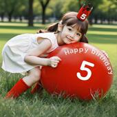 超大红色气球36寸女孩周岁生日布置户外场景装 饰儿童露营拍照道具