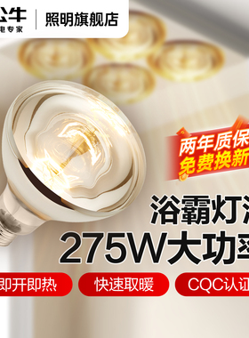 公牛浴霸灯泡220v275w卫生间专用老式灯暖浴室E27通用取暖电灯泡