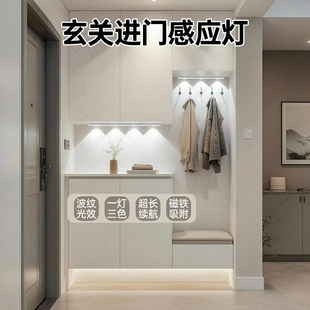 公牛小山丘玄关鞋柜进门感应灯展示柜灯带无线自粘充电磁吸灯条