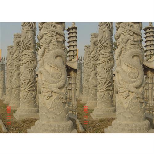 曲阳石雕多少钱景区汉白玉华表哪里卖刻龙石柱子图片