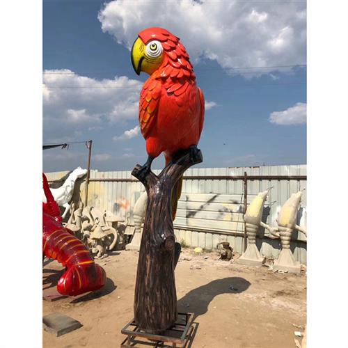 玻璃钢金刚鹦鹉动物鸟类雕塑户外庭院花园林景观广场装饰摆件