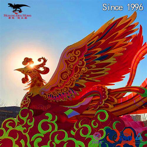 不夜城夜游花灯制作工厂新款龙凤呈祥彩灯创意灯组
