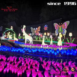 亮化工厂源头厂家兔年春节创意花灯组合大型彩灯彩车摆件模型